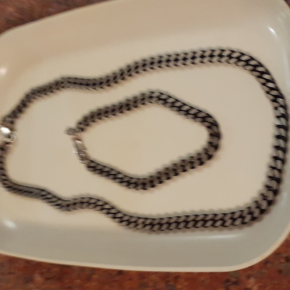 Vintage! Black 9.25 silver 2 piece set